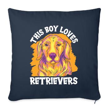 This Boy Loves Retriever Retrievers Dog - Sofa pillowcase 17,3'' x 17,3'' (45 x 45 cm) - navy - Front