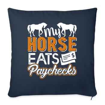 Horse My Horse Eats Paychecks - Sofa pillowcase 17,3'' x 17,3'' (45 x 45 cm) - navy - Front
