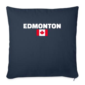 Edmonton Vintage Canada Drapeau canadien Canadien - Housse de coussin décorative 45 x 45 cm - bleu marine - Devant
