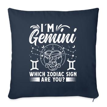 Astrologie Gémeaux Quel zodiaque vous signe l’ésotérisme - Housse de coussin décorative 45 x 45 cm - bleu marine - Devant