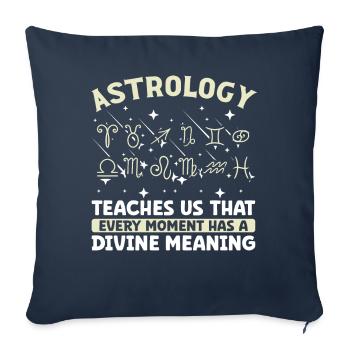 Astrologie à chaque instant Divin Sens Ésotérisme - Housse de coussin décorative 45 x 45 cm - bleu marine - Devant