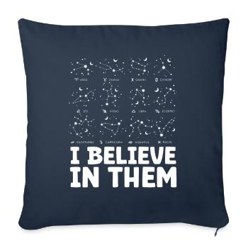 L’astrologie croit en eux Signes ésotériques - Housse de coussin décorative 45 x 45 cm - bleu marine - Devant