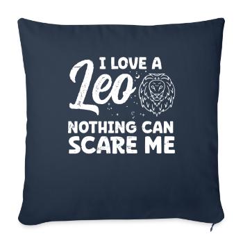 Astrologie Amour Lion Rien ne peut me faire peur Ésotérisme - Housse de coussin décorative 45 x 45 cm - bleu marine - Devant