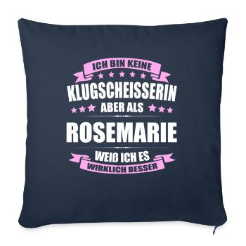 Name Rosemarie Vorname Klugscheisserin Namenstag - Sofakissenbezug 45 x 45 cm - Navy - Vorne