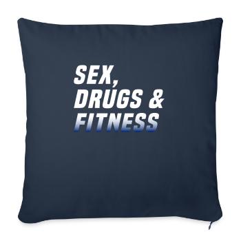 Drogues sexuelles et fitness - Housse de coussin décorative 45 x 45 cm - bleu marine - Devant