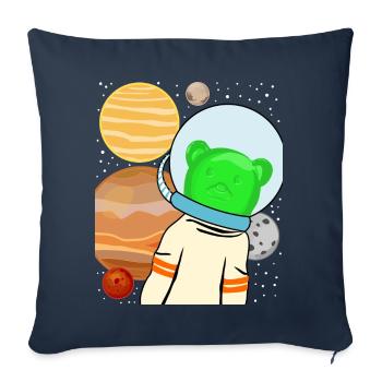 Des oursons en gélatine dans l’espace - Housse de coussin décorative 45 x 45 cm - bleu marine - Devant