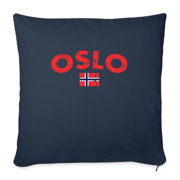 Oslo Vintage Norway Norwegian Flag Norwegian - Sofa pillowcase 17,3'' x 17,3'' (45 x 45 cm) - navy - Front