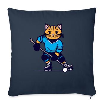 Eishockey Kinder Katze I lustige Tiere | Sport - Sofakissenbezug 45 x 45 cm - Navy - Vorne