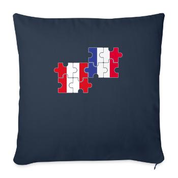 Drapeau du Pérou France Drapeau de la France Péruvien - Housse de coussin décorative 45 x 45 cm - bleu marine - Devant