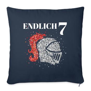Endlich 7 sieben Ritter Ritterhelm Kostümersatz - Sofakissenbezug 45 x 45 cm - Navy - Vorne