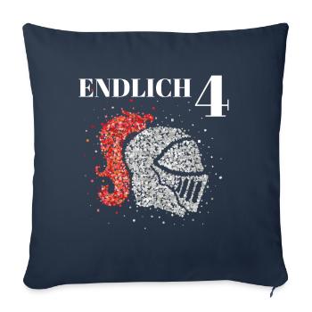 Endlich 4 Vier Ritter Ritterhelm Kostümersatz - Sofakissenbezug 45 x 45 cm - Navy - Vorne