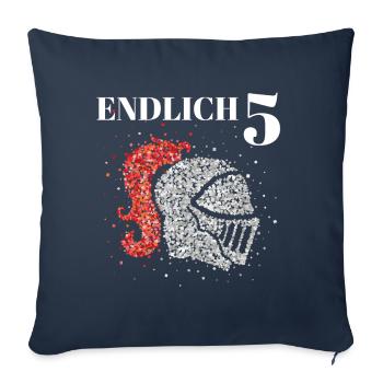 Endlich 5 fünf Ritter Ritterhelm Kostümersatz - Sofakissenbezug 45 x 45 cm - Navy - Vorne