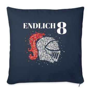 Endlich 8 acht Ritter Ritterhelm Kostümersatz - Sofakissenbezug 45 x 45 cm - Navy - Vorne