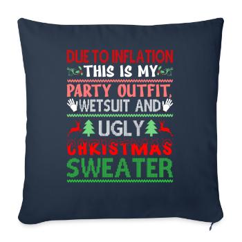 Due to inflation, this is my wetsuit - Sofa pillowcase 17,3'' x 17,3'' (45 x 45 cm) - navy - Front