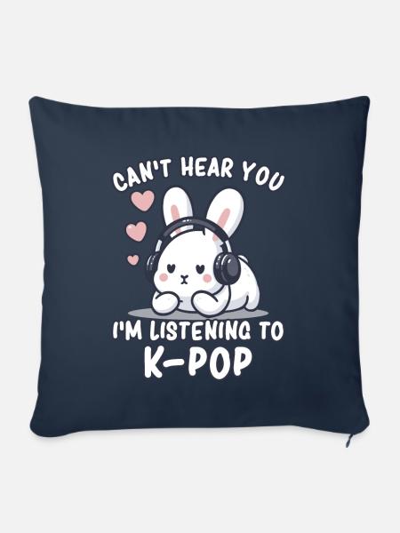 K-Pop KPop Koreanische Musik Hase - Sofakissenbezug 45 x 45 cm - Navy