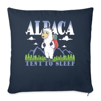 tente alpaga pour dormir - Housse de coussin décorative 45 x 45 cm - bleu marine - Devant
