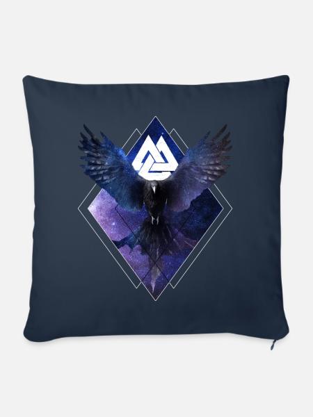 Viking Raven Valknut Valhalla Hugin Munin Galaxy S - Sofakissenbezug 45 x 45 cm - Navy