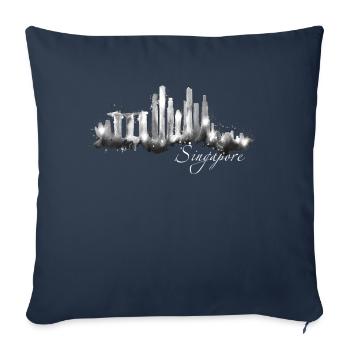 Singapore Skyline Silhouette Asia I Love Singapore - Sofa pillowcase 17,3'' x 17,3'' (45 x 45 cm) - navy - Front
