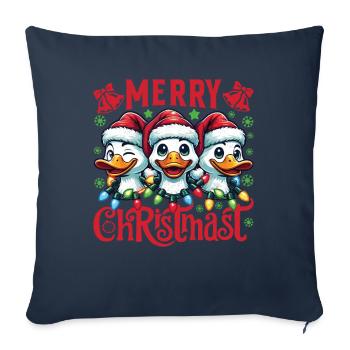 MERRY ChristMAST - Christmas Goose Holiday Dinner - Sofa pillowcase 17,3'' x 17,3'' (45 x 45 cm) - navy - Front