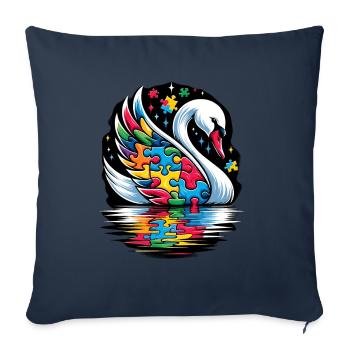 Autism Awareness puzzles piece - Sofa pillowcase 17,3'' x 17,3'' (45 x 45 cm) - navy - Front