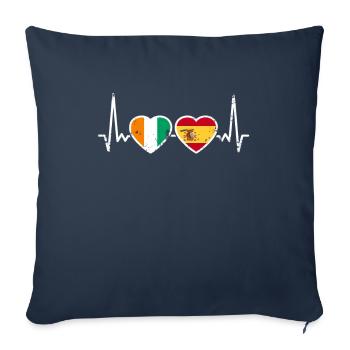 Côte d'Ivoire Spain Vintage Heartbeat Flag - Sofa pillowcase 17,3'' x 17,3'' (45 x 45 cm) - navy - Front
