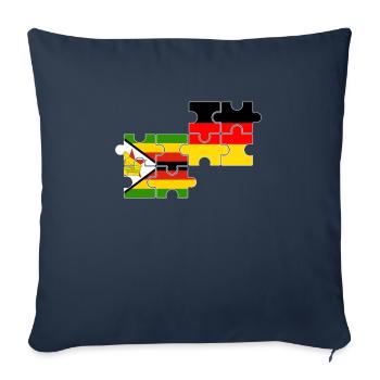 Zimbabwe Allemagne Drapeau Allemand Zimbabwéen - Housse de coussin décorative 45 x 45 cm - bleu marine - Devant