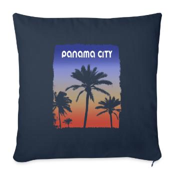 Panama City Florida Sunset Vacation Souvenir Palm - Sofa pillowcase 17,3'' x 17,3'' (45 x 45 cm) - navy - Front