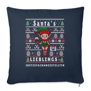 VILAIN NOËL PRÉFÉRÉ DU PÈRE NOËL - Housse de coussin décorative 45 x 45 cm - bleu marine - Devant