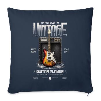 Je ne suis pas vieux je suis Vintage rétro 1934 guitariste - Housse de coussin décorative 45 x 45 cm - bleu marine - Devant