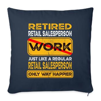 Vendeur au détail à la retraite seulement plus heureux Retraité - Housse de coussin décorative 45 x 45 cm - bleu marine - Devant