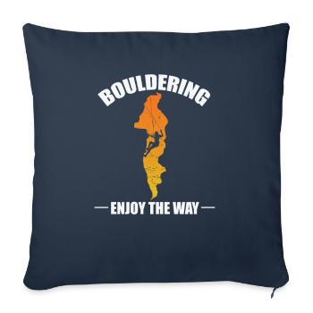 Escalade de bloc, profitez du Chemin - Housse de coussin décorative 45 x 45 cm - bleu marine - Devant