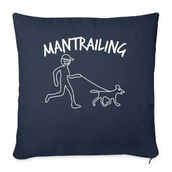 Mantrailer Chien Mantrailing - Housse de coussin décorative 45 x 45 cm - bleu marine - Devant