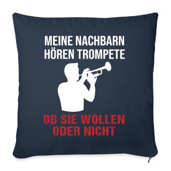 Trumpet Sounds – Neighbourhood Concert - Sofa pillowcase 17,3'' x 17,3'' (45 x 45 cm) - navy - Front