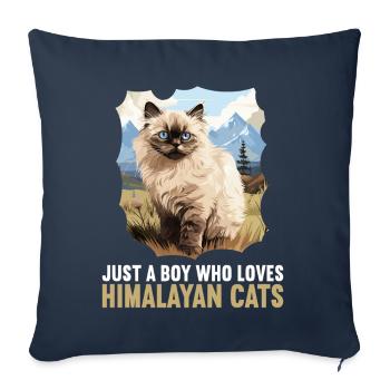 Himalayan Cat Colourpoint Katze - Sofa pillowcase 17,3'' x 17,3'' (45 x 45 cm) - navy - Front