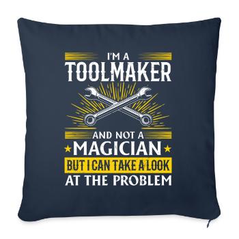 Tool Mechanic - Not a Magician, Just a Genius - Sofa pillowcase 17,3'' x 17,3'' (45 x 45 cm) - navy - Front