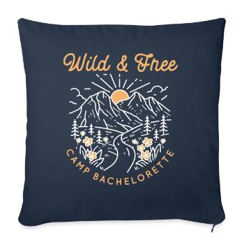 Enterrement de vie de jeune fille mariée - Housse de coussin décorative 45 x 45 cm - bleu marine - Devant