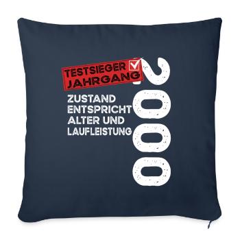 24 Jahre Geburtstag Testsieger Jahrgang 2000 - Sofakissenbezug 45 x 45 cm - Navy - Vorne
