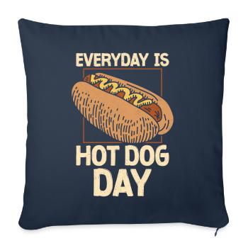 Hot Dog Adult Every Day Is Hot Dog - Sofa pillowcase 17,3'' x 17,3'' (45 x 45 cm) - navy - Front
