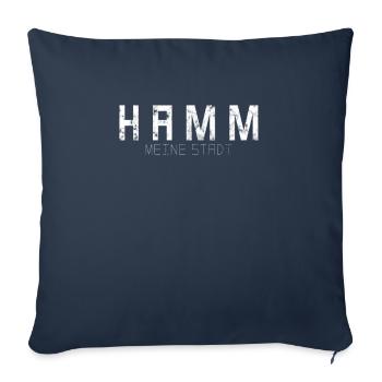 Hamm Ma ville - Housse de coussin décorative 45 x 45 cm - bleu marine - Devant