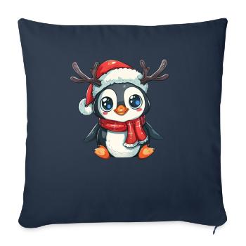 Penguin Reindeer Christmas Penguin Cute - Sofa pillowcase 17,3'' x 17,3'' (45 x 45 cm) - navy - Front