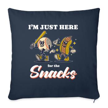 Plaisir patriotique : hot-dogs et baseball du 4 juillet - Housse de coussin décorative 45 x 45 cm - bleu marine - Devant