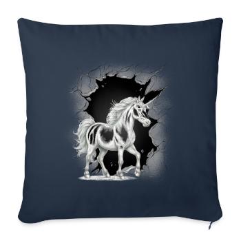 Licornes, Licornes, Créatures Mythiques, Créatures Mythiques, Mystique - Housse de coussin décorative 45 x 45 cm - bleu marine - Devant