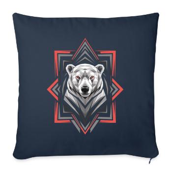 Geometric Polar Bear Head Artwork - Sofa pillowcase 17,3'' x 17,3'' (45 x 45 cm) - navy - Front