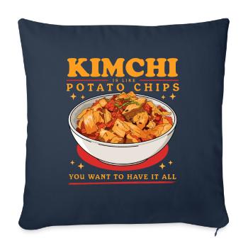 Kimchi Plat coréen Kimchi Cadeau - Housse de coussin décorative 45 x 45 cm - bleu marine - Devant