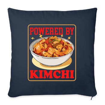 Kimchi Plat de cuisine coréenne Cadeau de kimchi - Housse de coussin décorative 45 x 45 cm - bleu marine - Devant