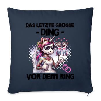 Enterrement de vie de garçon Mariée Enterrement de vie de jeune fille Grondement de femmes - Housse de coussin décorative 45 x 45 cm - bleu marine - Devant