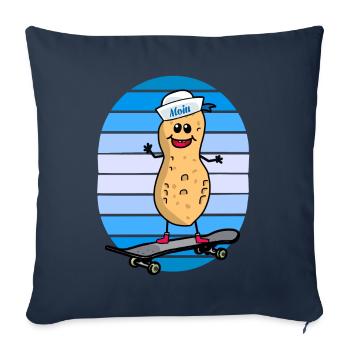 maritim Erdnuss Matrose Skater skaten Nuss Kind - Sofakissenbezug 45 x 45 cm - Navy - Vorne