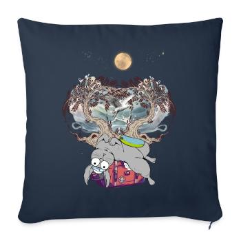 Maritime Bunny Sailor Valise Vacances Voyage Vacances - Housse de coussin décorative 45 x 45 cm - bleu marine - Devant