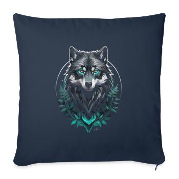 Forest Arctic Wolf - Sofa pillowcase 17,3'' x 17,3'' (45 x 45 cm) - navy - Front