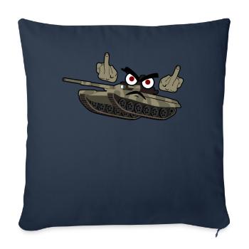 Middle Finger Tank Driver Combat Tank - Sofa pillowcase 17,3'' x 17,3'' (45 x 45 cm) - navy - Front
